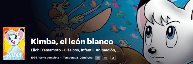 Filmin nos trae de vuelta la serie animada de Kimba, el león blanco