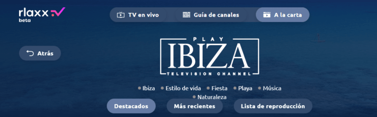 Play Ibiza llega al servicio de rlaxx TV